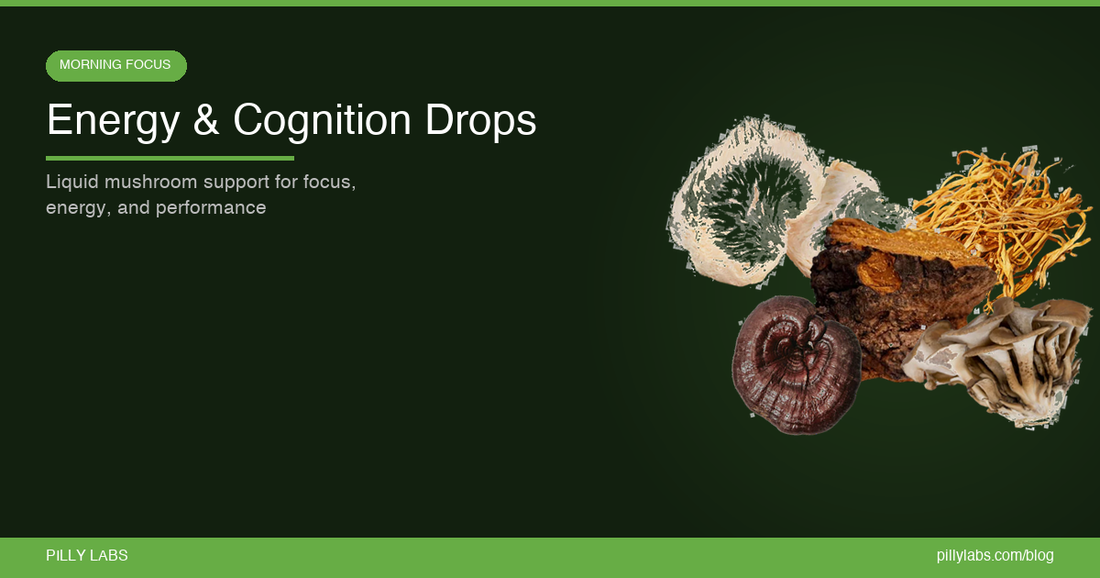 Mushroom Energy & Cognition Drops: Liquid Mushroom Support for Focus, Energy, and Mental Performance