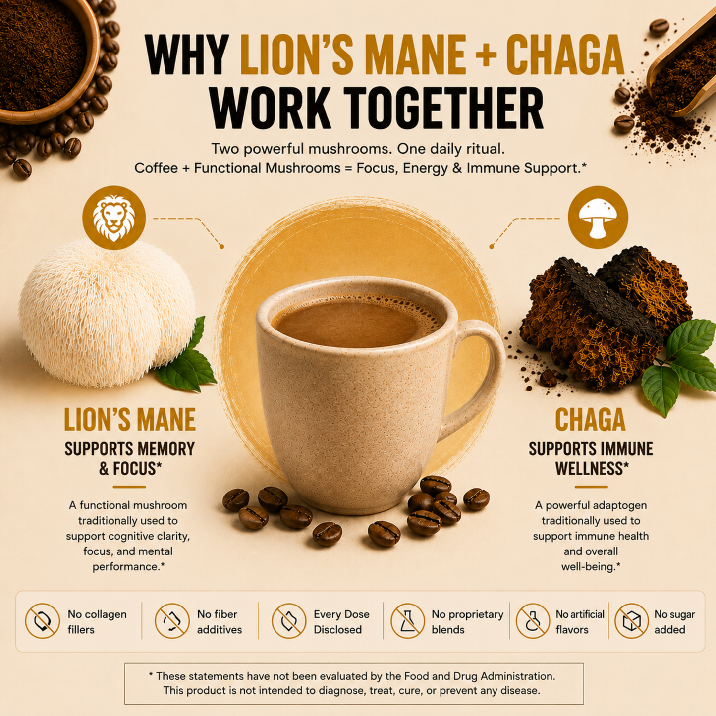 Premium Mushroom Coffee (Medium Roast)
