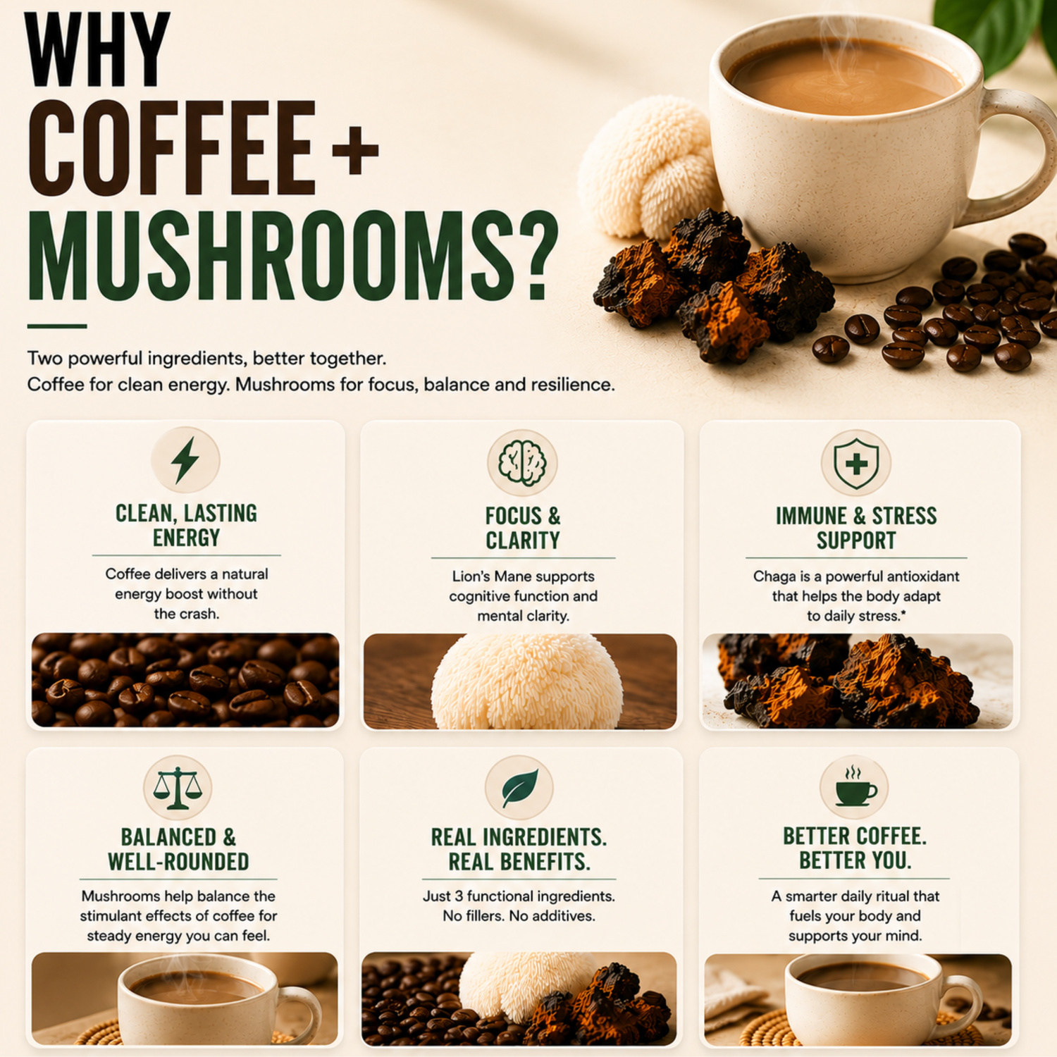 Vitality Mushroom Coffee (Medium Roast)