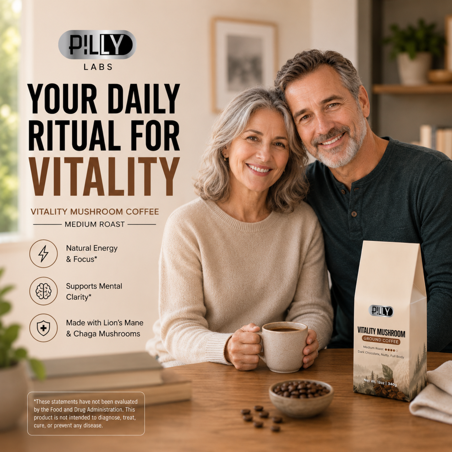 Vitality Mushroom Coffee (Medium Roast)
